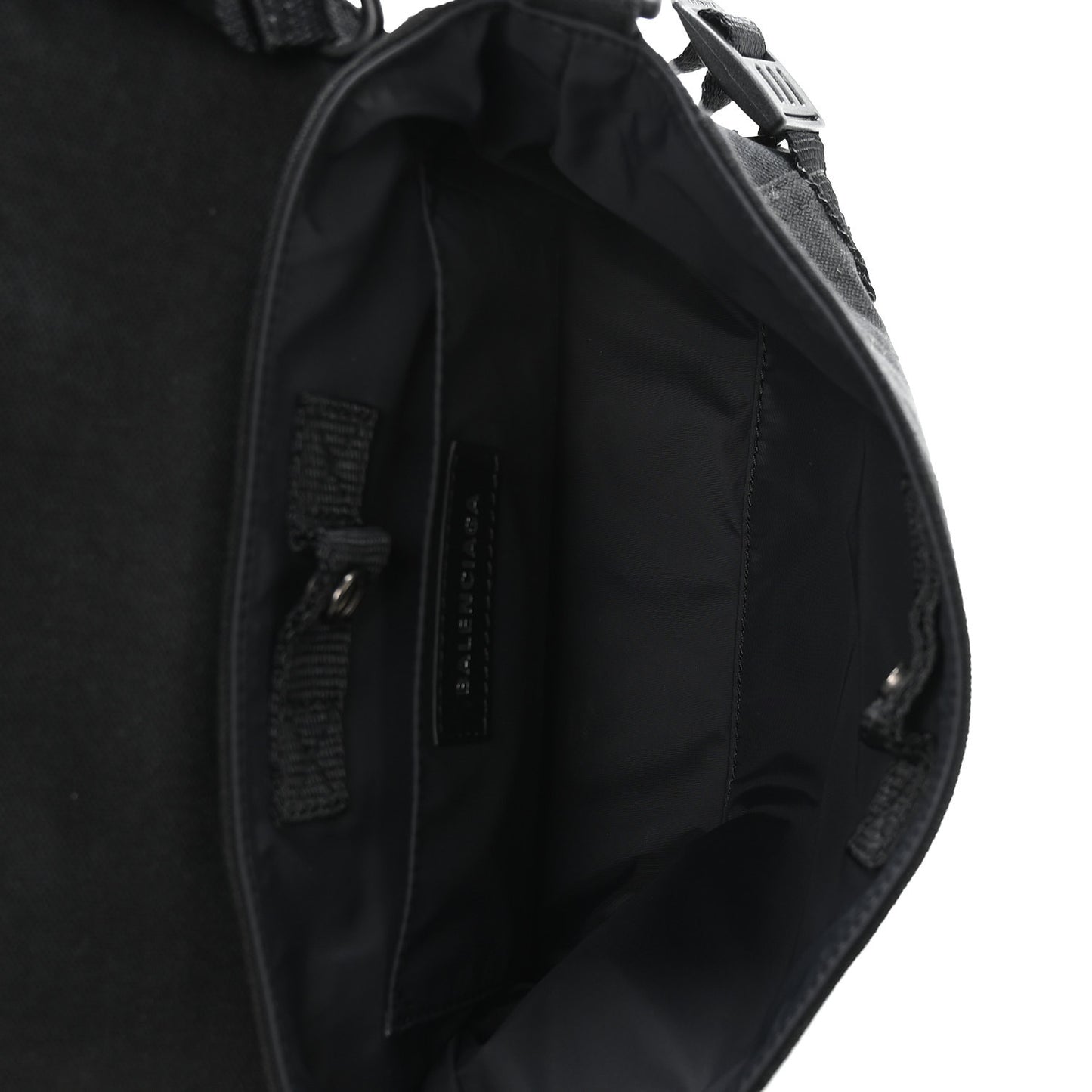 Canvas Pierced Army Messenger Bag Black