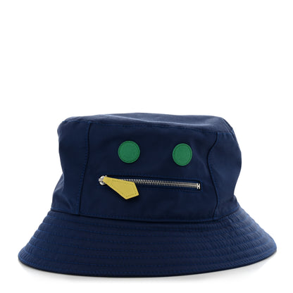 Hermes Gabardine Cotton Swift Bob Elvis Robot Bucket Hat 58 Bleu 1 of 9