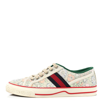 Gucci X LIBERTY OF LONDON Canvas Web Tracy Print Womens 1977 Tennis Sneakers 38.5 Mint Peach Mystic White 1 of 7