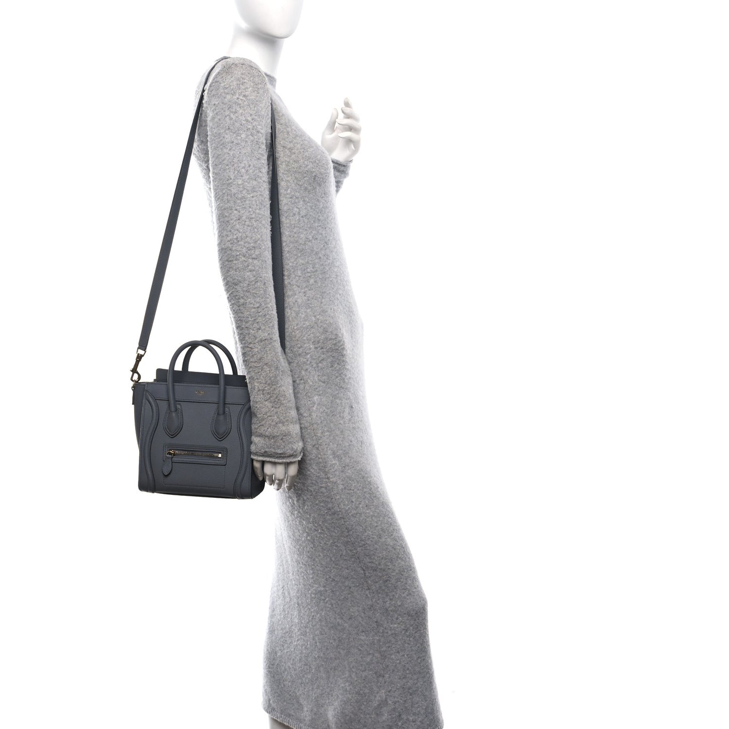 Baby Drummed Calfskin Nano Luggage Kohl