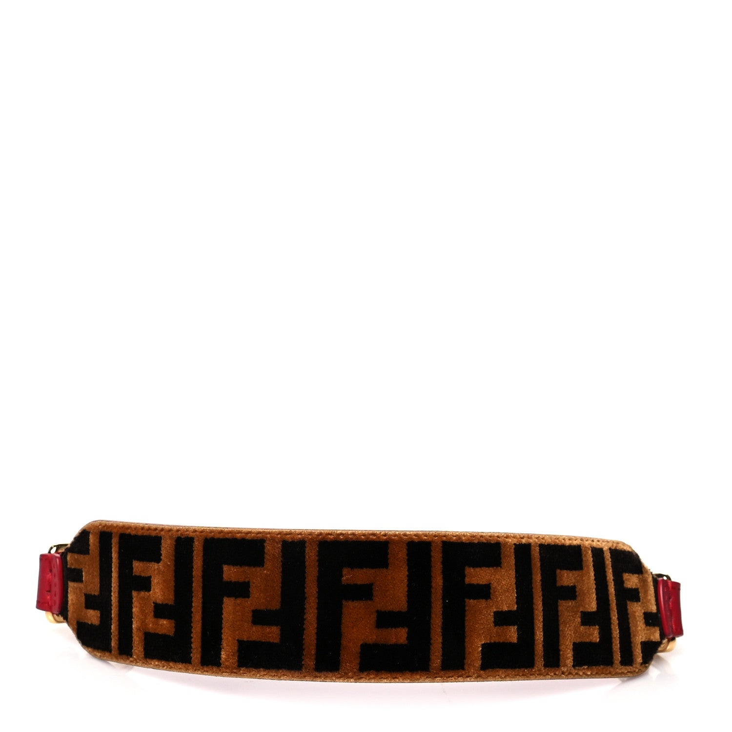 Fendi Velvet FF Mini Strap You Tobacco Fragola 1 of 6