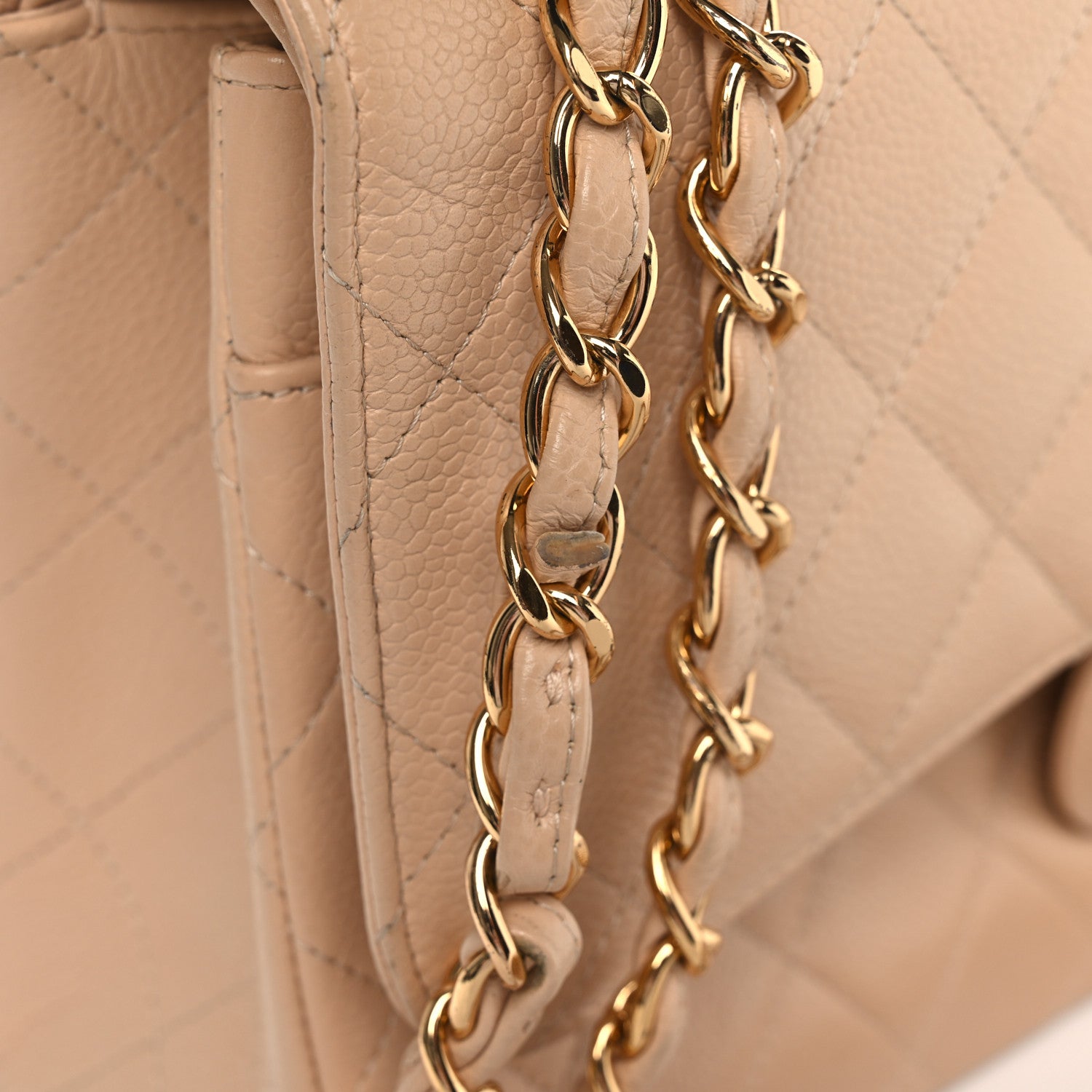 Chanel Caviar Quilted Jumbo Double Flap Beige 19 of 19