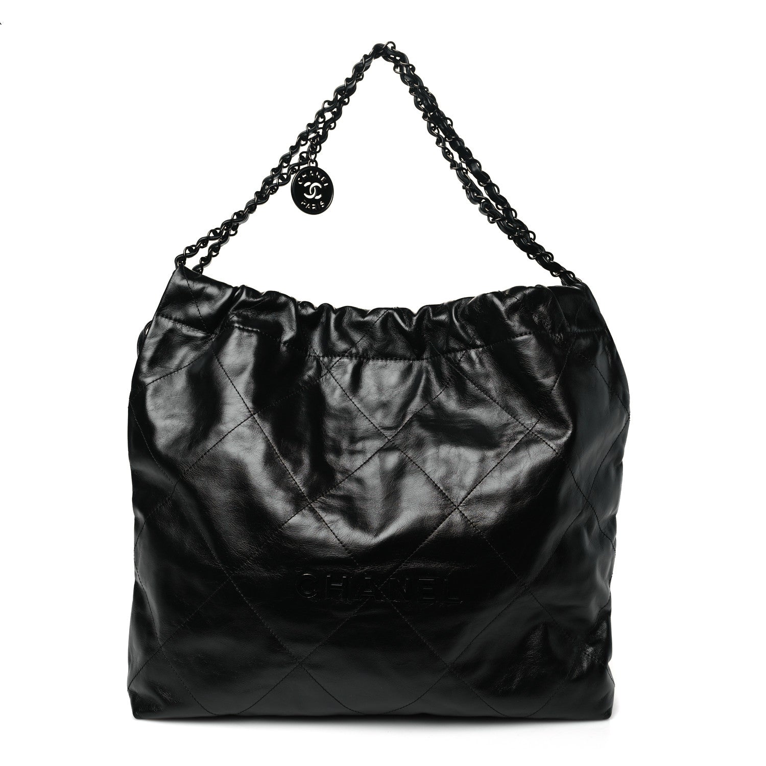 Chanel Shiny Calfskin Quilted Large Chanel 22 So Black 1 of 11