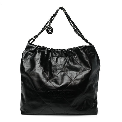 Chanel Shiny Calfskin Quilted Large Chanel 22 So Black 1 of 11