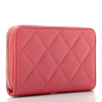 Chanel Caviar Quilted Zip Coin Purse Dark Pink 3 of 7