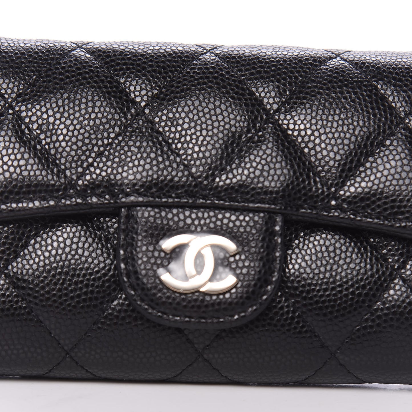 Caviar Quilted Classic 4 Key Holder Wallet Black