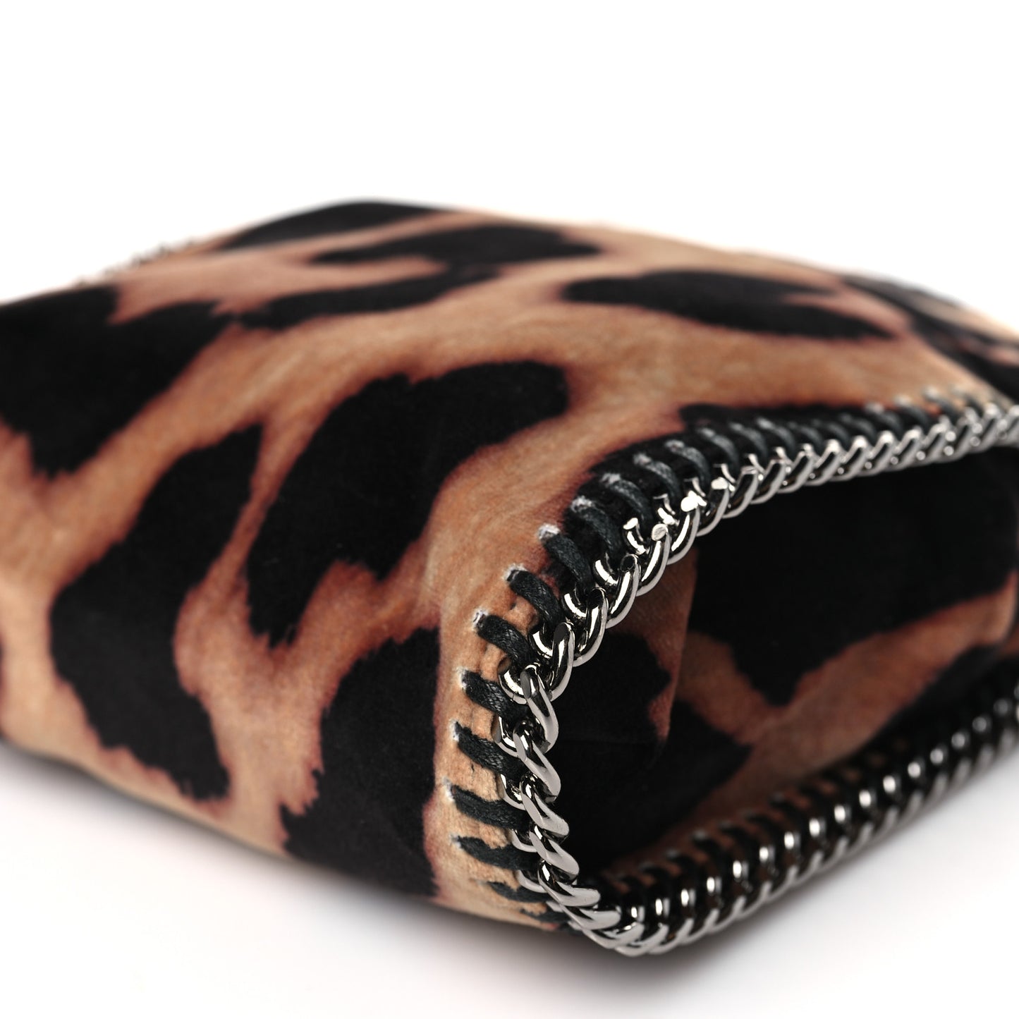 Linen Leopard Print Tiny Falabella Tote Brown