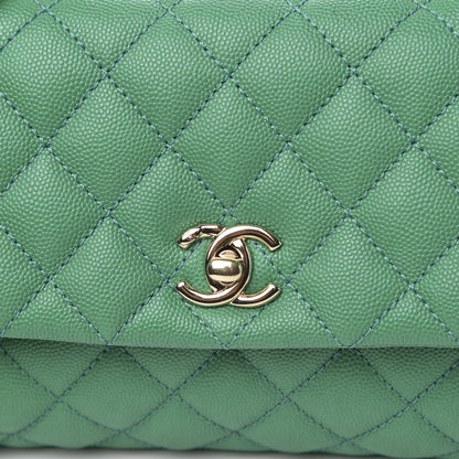 Chanel Caviar Quilted Mini Coco Handle Flap Green 8 of 11