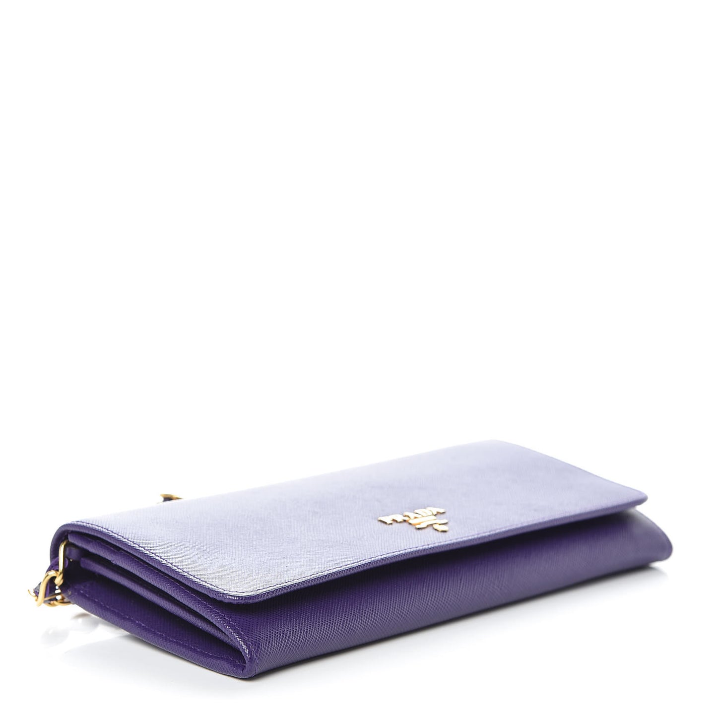 Saffiano Metal Oro Chain Wallet Viola