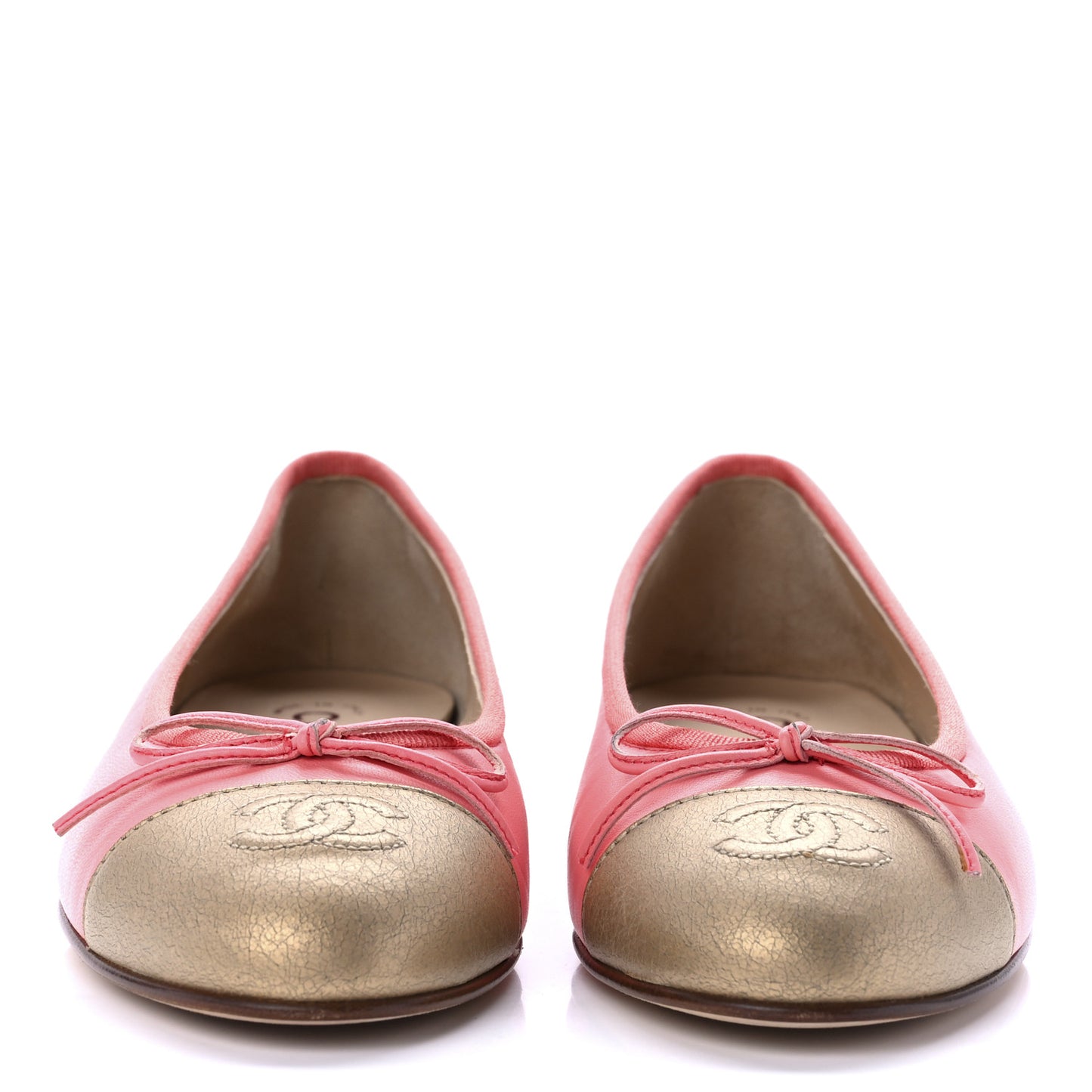 Calfskin Cap Toe Ballerina Flats 37 Pink