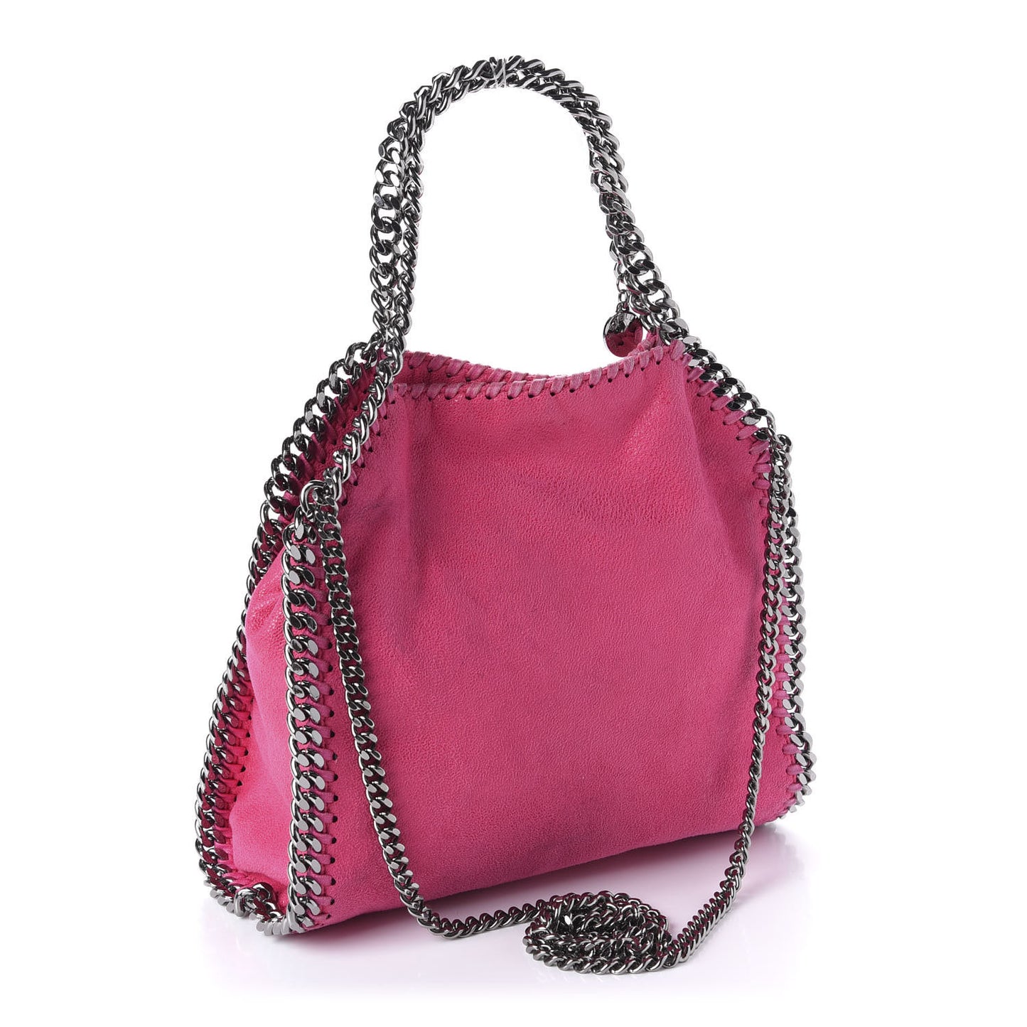 Shaggy Deer Mini Falabella Fold Over Tote Hot Pink
