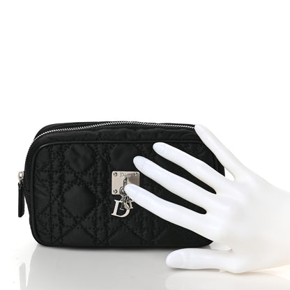 Christian Dior Nylon Cannage Zipped Pouch Black 2 of 8