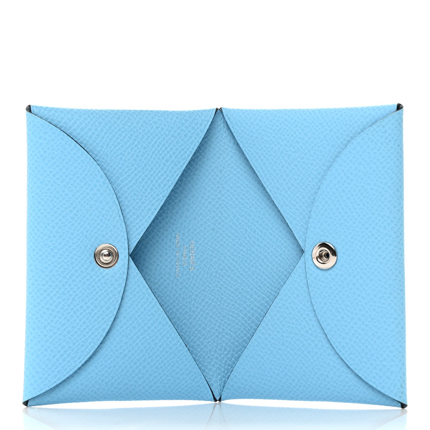 Hermes Epsom Calvi Card Case Celeste 5 of 8