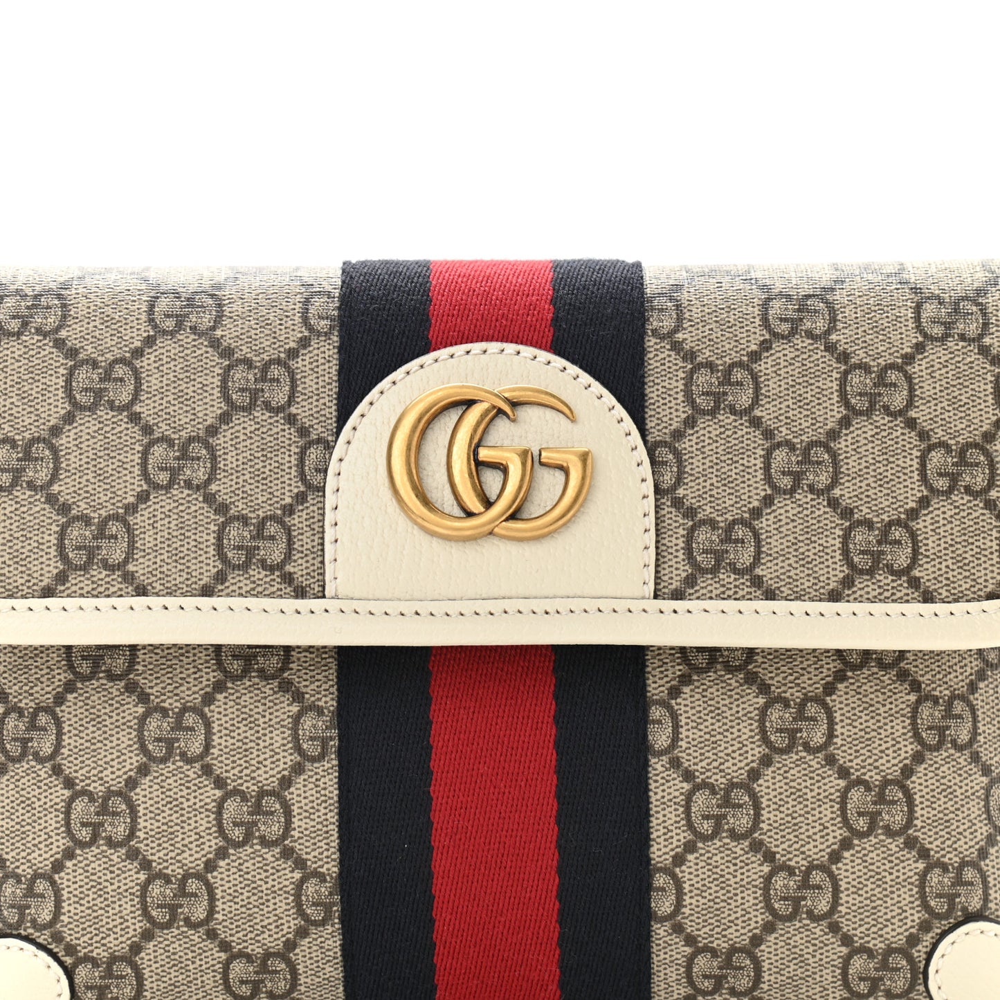GG Supreme Monogram Web Small Ophidia Belt Bag 100 40 Brown White