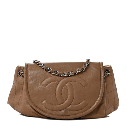 Chanel Caviar Large Half Moon Flap Dark Beige 1 of 11