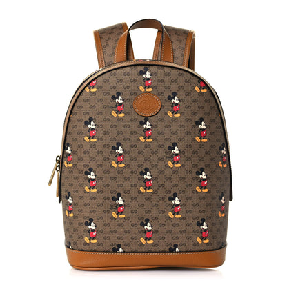 Gucci X DISNEY Mini Vintage GG Supreme Monogram Mickey Mouse Small Dome Backpack Beige Vintage Sun Oil 1 of 14