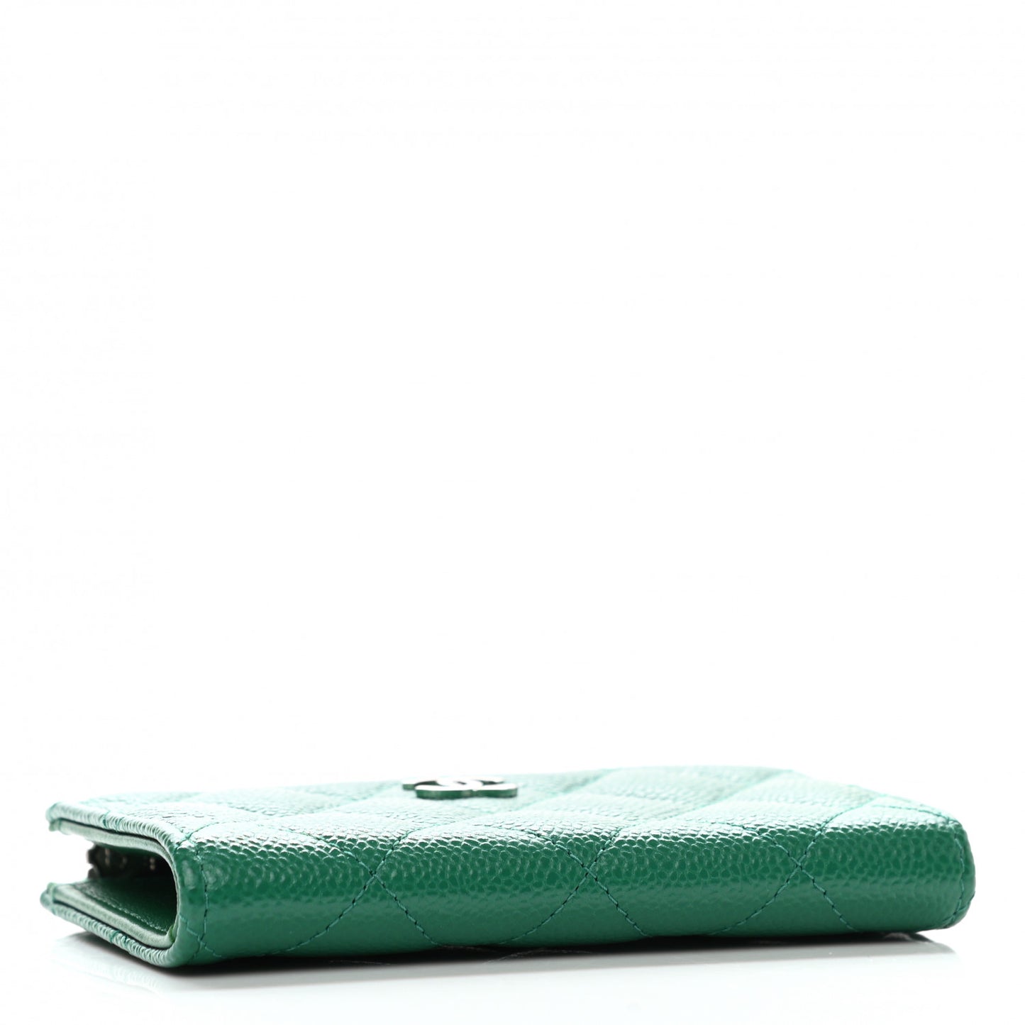 Caviar Quilted Zipped Key Holder Case Green