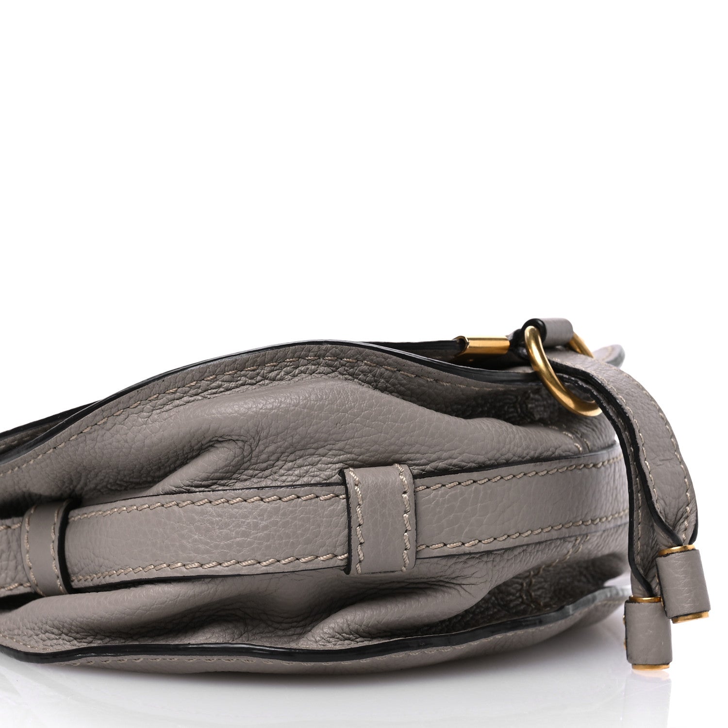 Chloe Grained Calfskin Small Marcie Saddle Bag Cashmere Grey 10 of 12