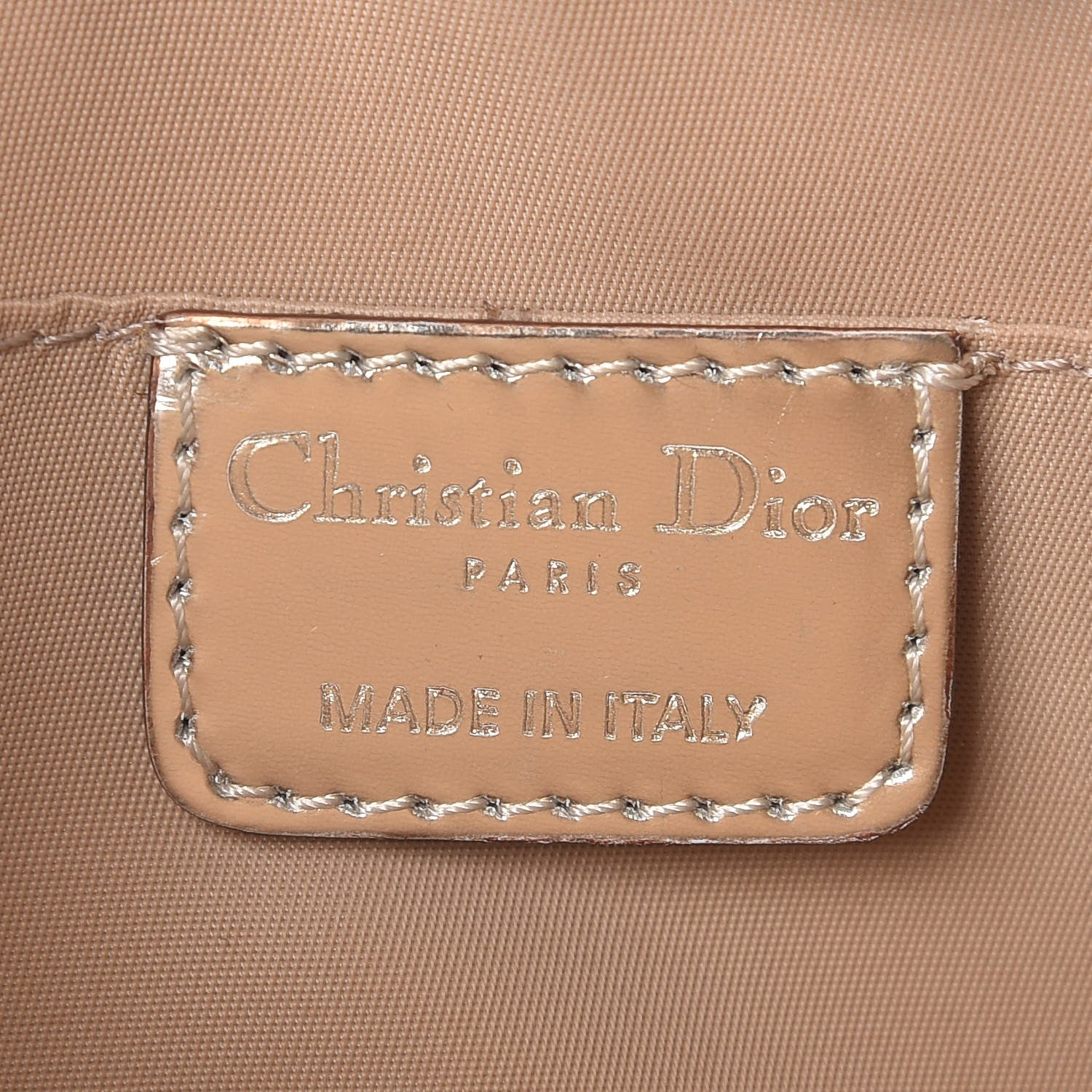Christian Dior Metallic Patent Monogram Shoulder Bag Light Gold 6 of 7