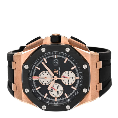 Audemars Piguet Ceramic 18K Rose Gold Rubber 44mm Royal Oak Offshore Chronograph Automatic Watch Black 26400RO.OO.A002CA.01 2 of 9