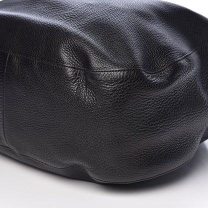 Gucci Pebbled Calfskin Medium Twill Shoulder Bag Black 9 of 10