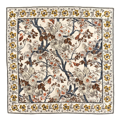 Christian Dior Silk Tree Scarf White Multicolor 1 of 3