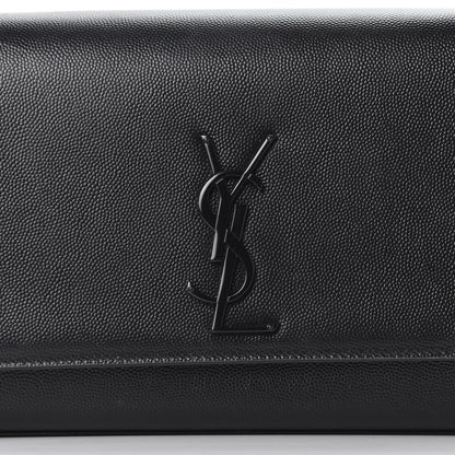 Saint Laurent Grain De Poudre Medium Classic Monogram Kate Satchel Black 8 of 9