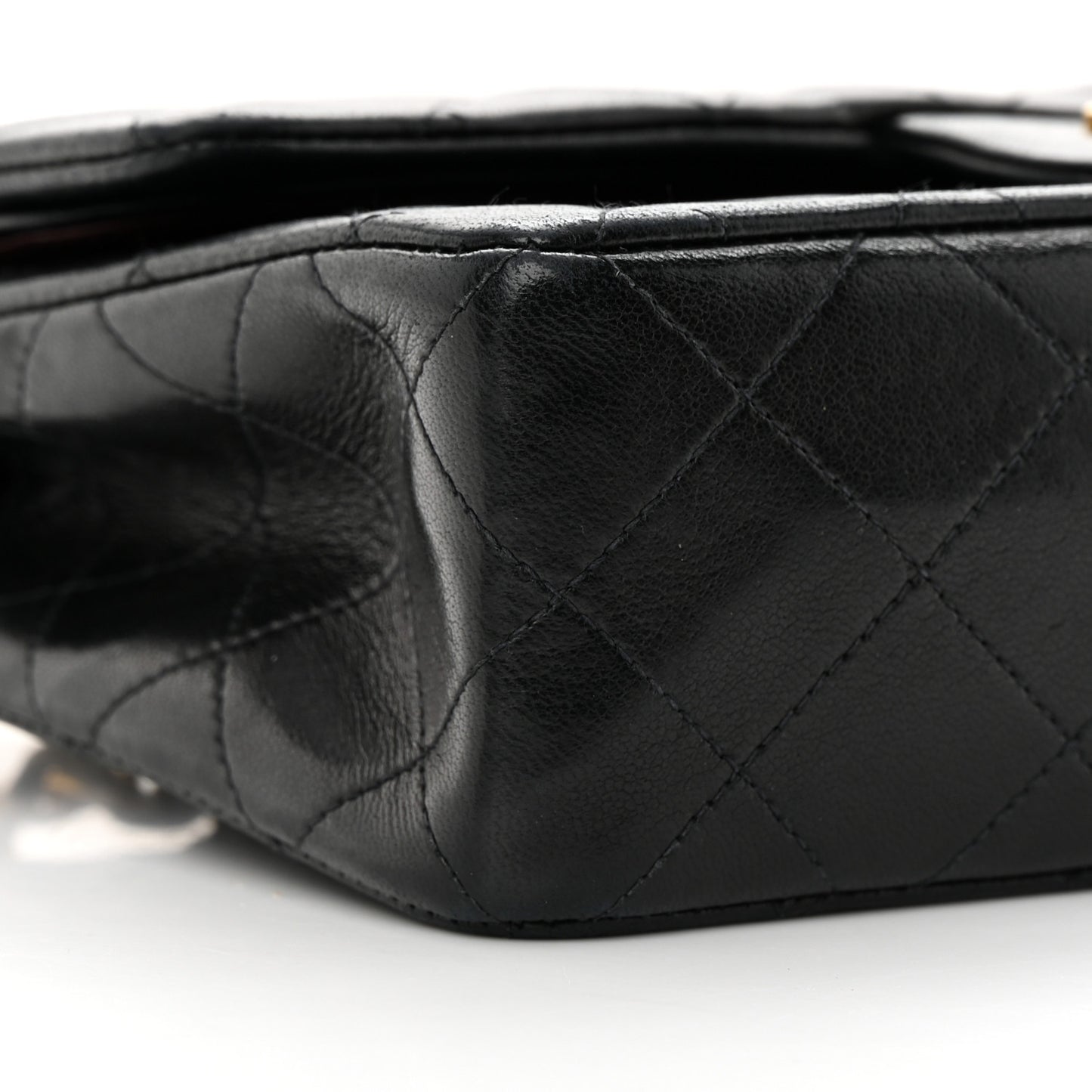 Lambskin Quilted Small Double Flap Black