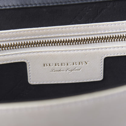 Burberry Trench Calfskin Medium DK88 Top Handle Bag Ivory Navy 8 of 10