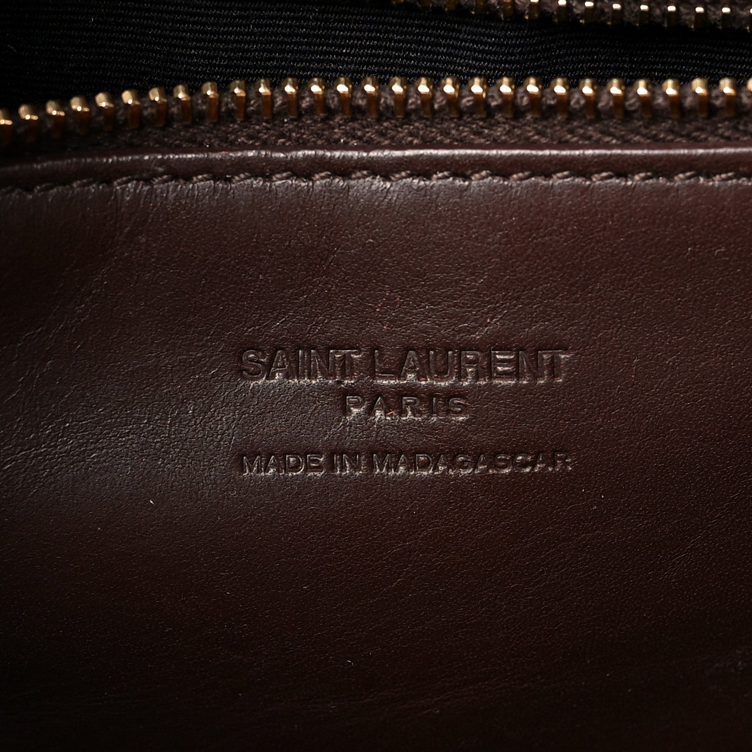 Saint Laurent Raffia Calfskin Small Panier Tote Dark Chocolate 6 of 11