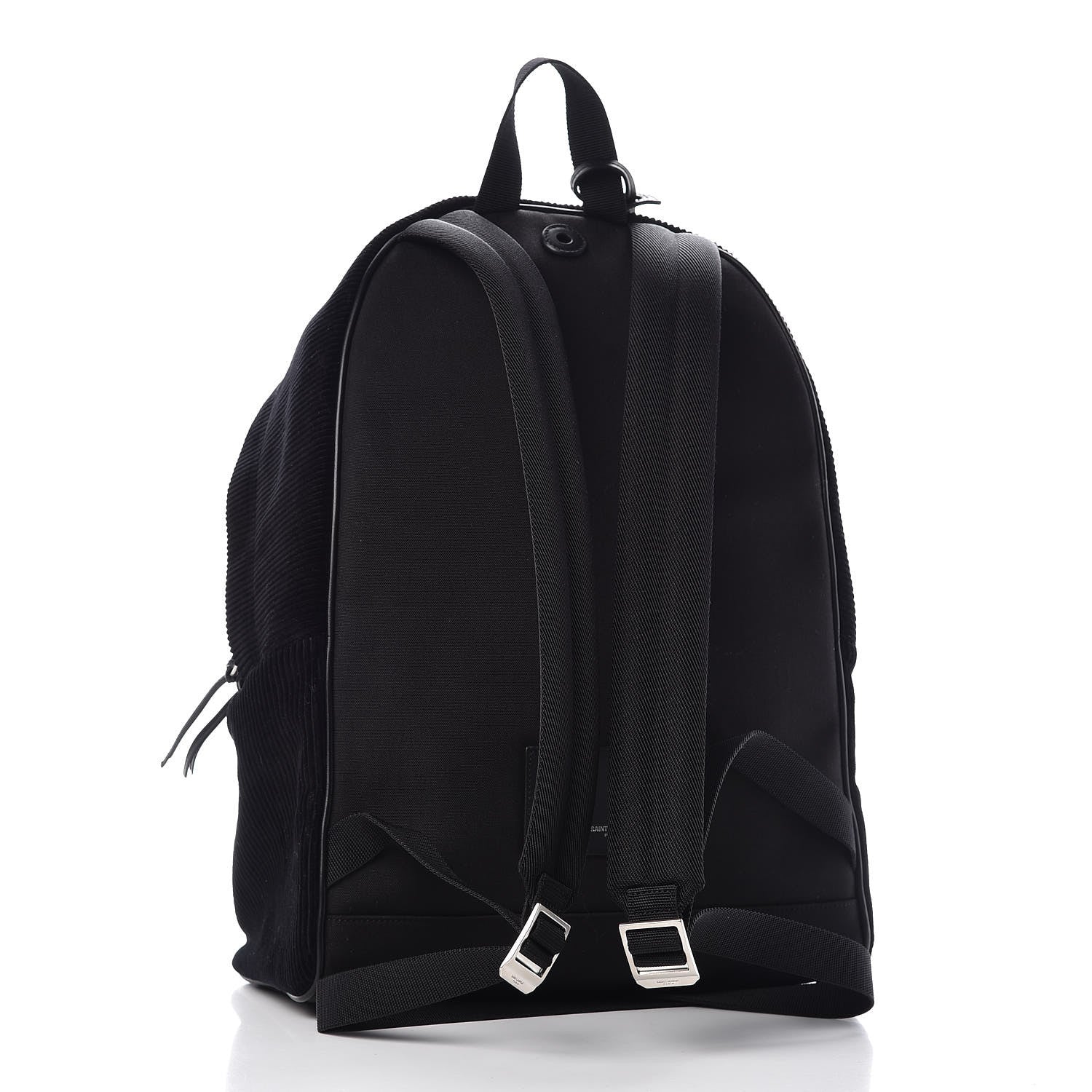 Saint Laurent Velvet Corduroy City Backpack Black 3 of 9