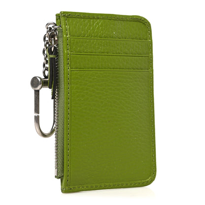 Gucci Dollar Calfskin Enamel Monochrome GG Marmont Key Case Card Holder Lemon Leaf 3 of 6