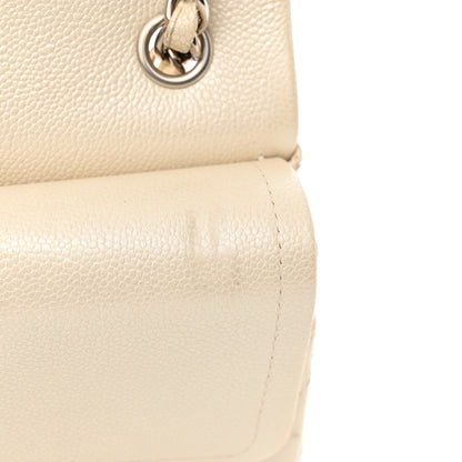 Chanel Iridescent Caviar Quilted Jumbo Double Flap Dark White 13 of 20