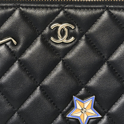 Chanel Lambskin Quilted Hollywood Charms Cosmetic Case Black 8 of 9