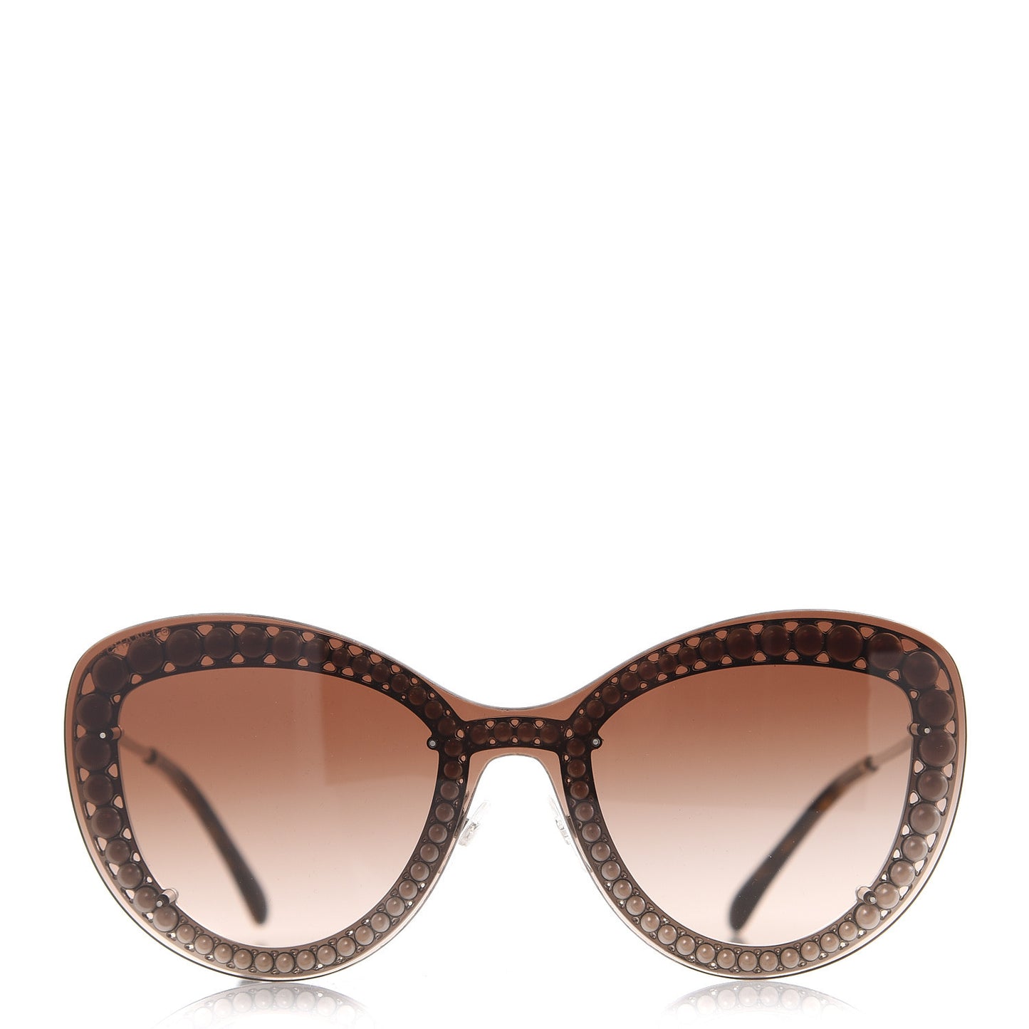 Acetate Metal Pearl Butterfly Sunglasses 4236-H Brown