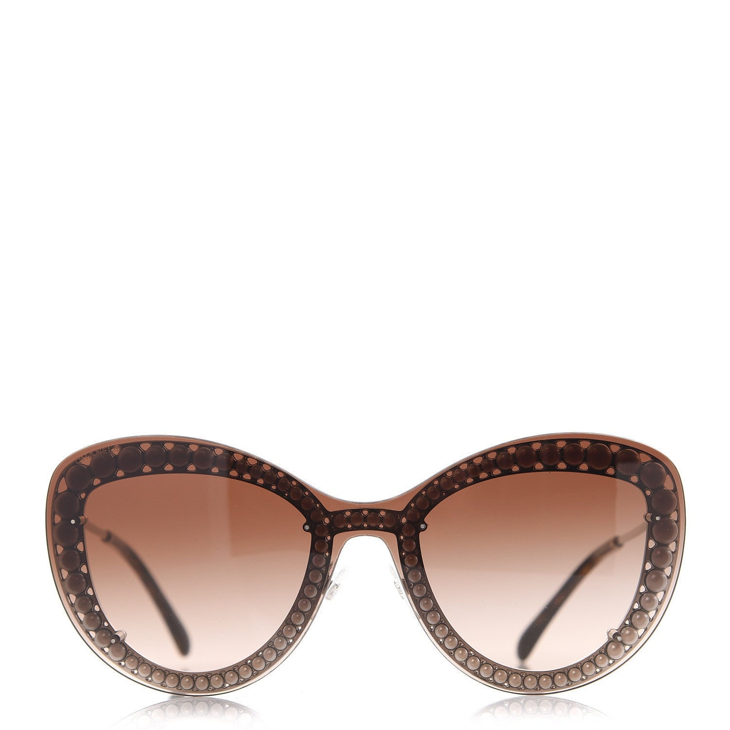 Chanel Acetate Metal Pearl Butterfly Sunglasses 4236-H Brown 3 of 6