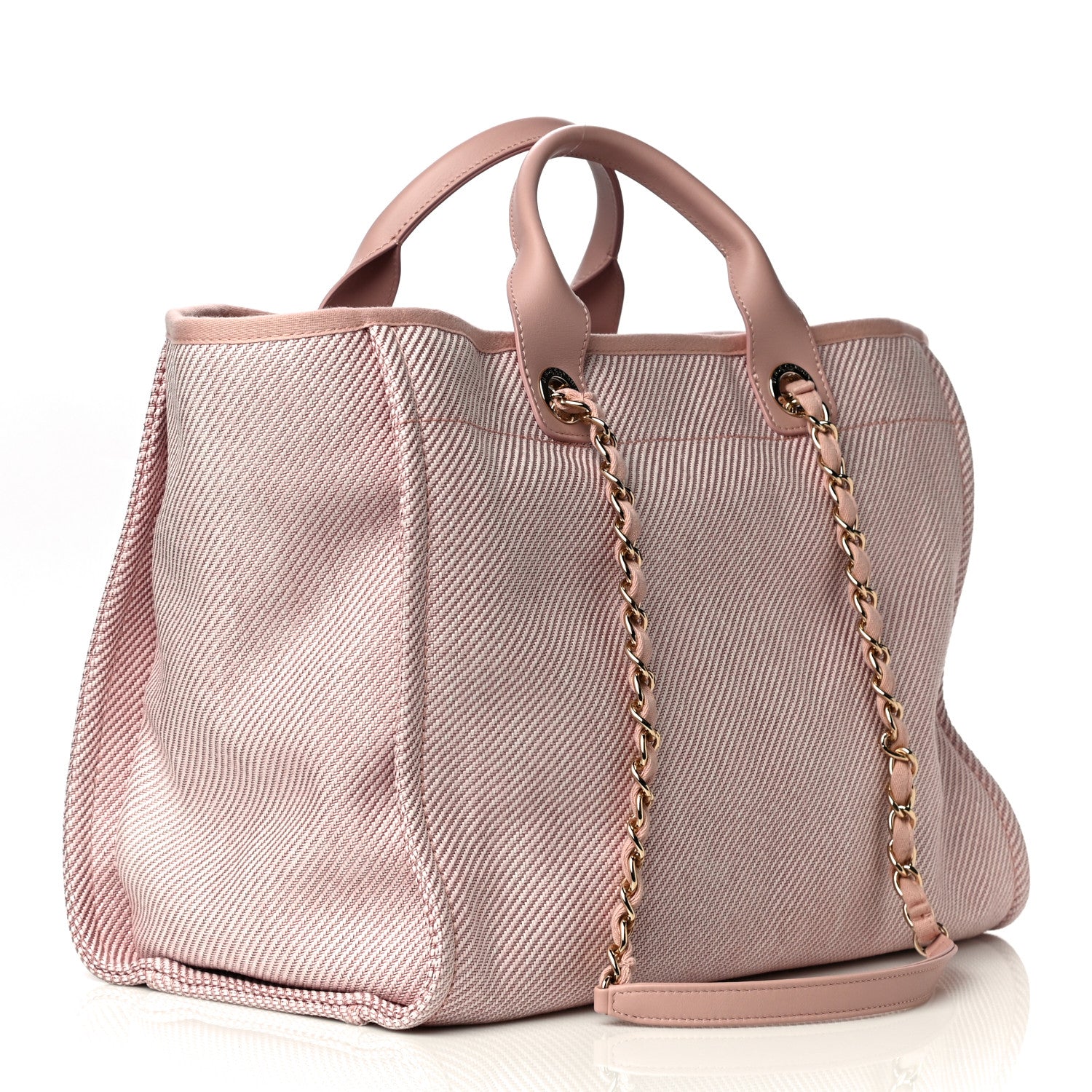Chanel Mixed Fibers Calfskin Medium Deauville Tote Rose Pink 3 of 11