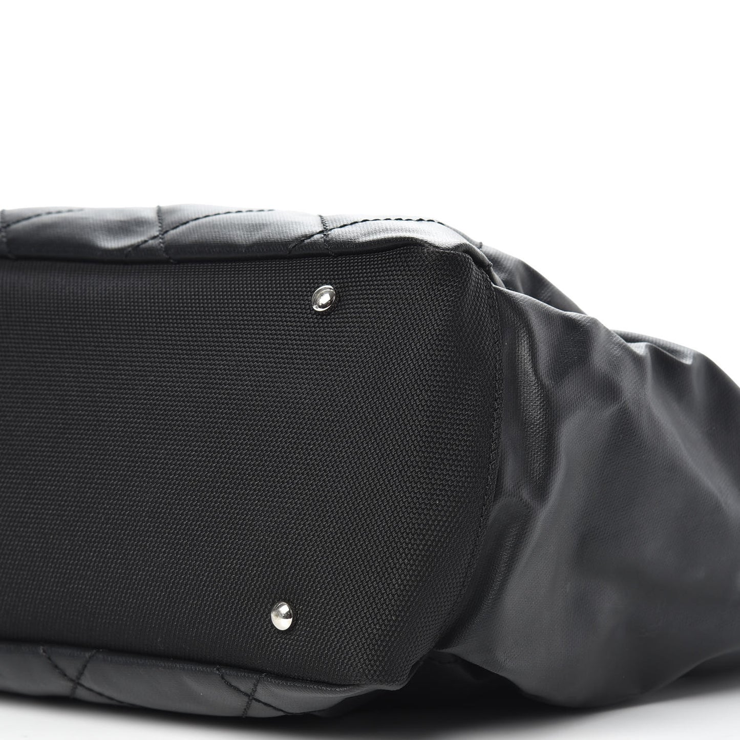 Coated Canvas Quilted Large Paris Biarritz Tote Black