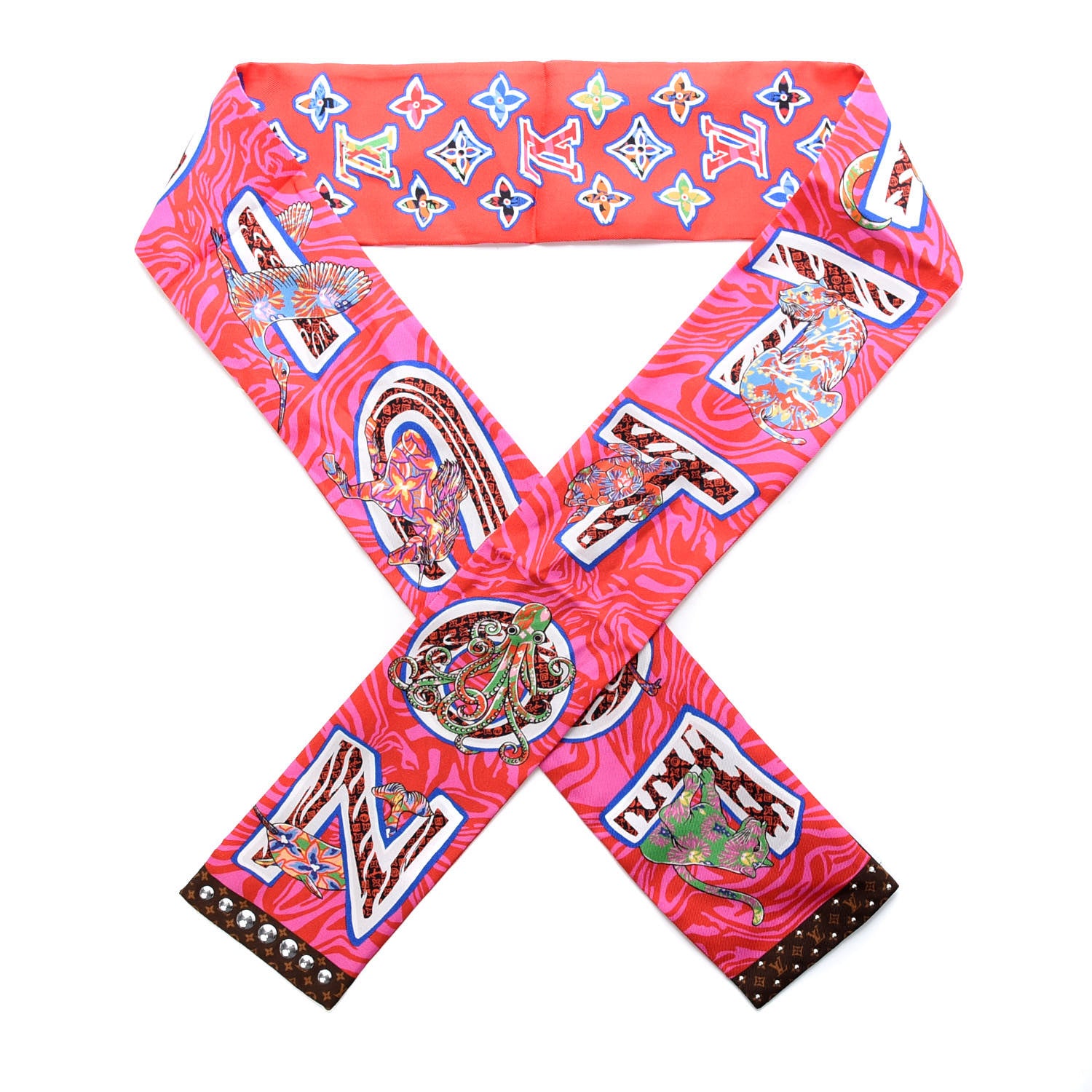 Louis Vuitton Silk Monogram ABC Bandeau Rose Pop 1 of 3