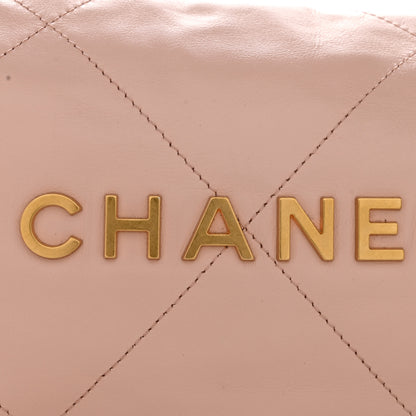 Chanel Shiny Calfskin Quilted Small Chanel 22 Light Pink 14 of 17