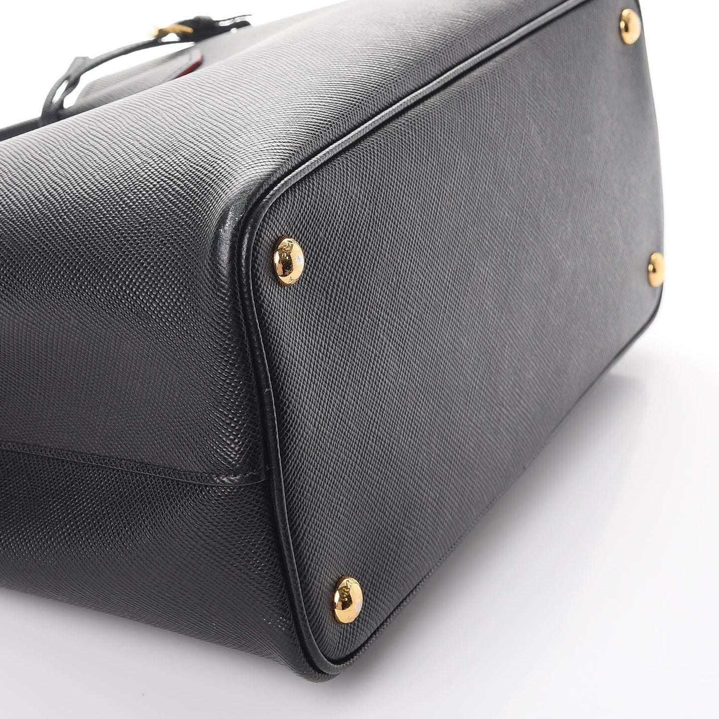 Saffiano Cuir Medium Double Bag Black Fuoco