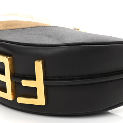Fendi Vitello Seta Goatskin Suede Rainbow Inlay Small Fendigraphy Hobo Bag Grigio Multicolor Ebano 10 of 11