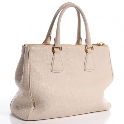 Prada Vitello Daino Large Double Zip Tote Talco 4 of 13