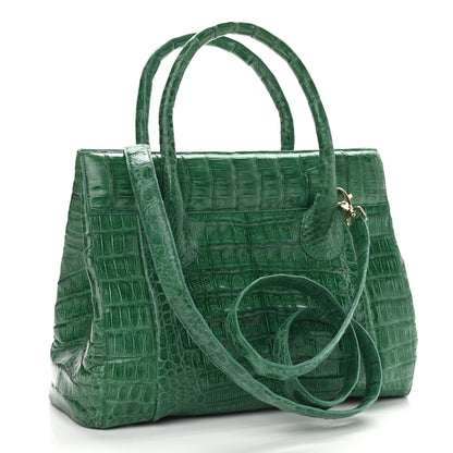 Nancy Gonzalez Crocodile Leaf Tote Green 2 of 13