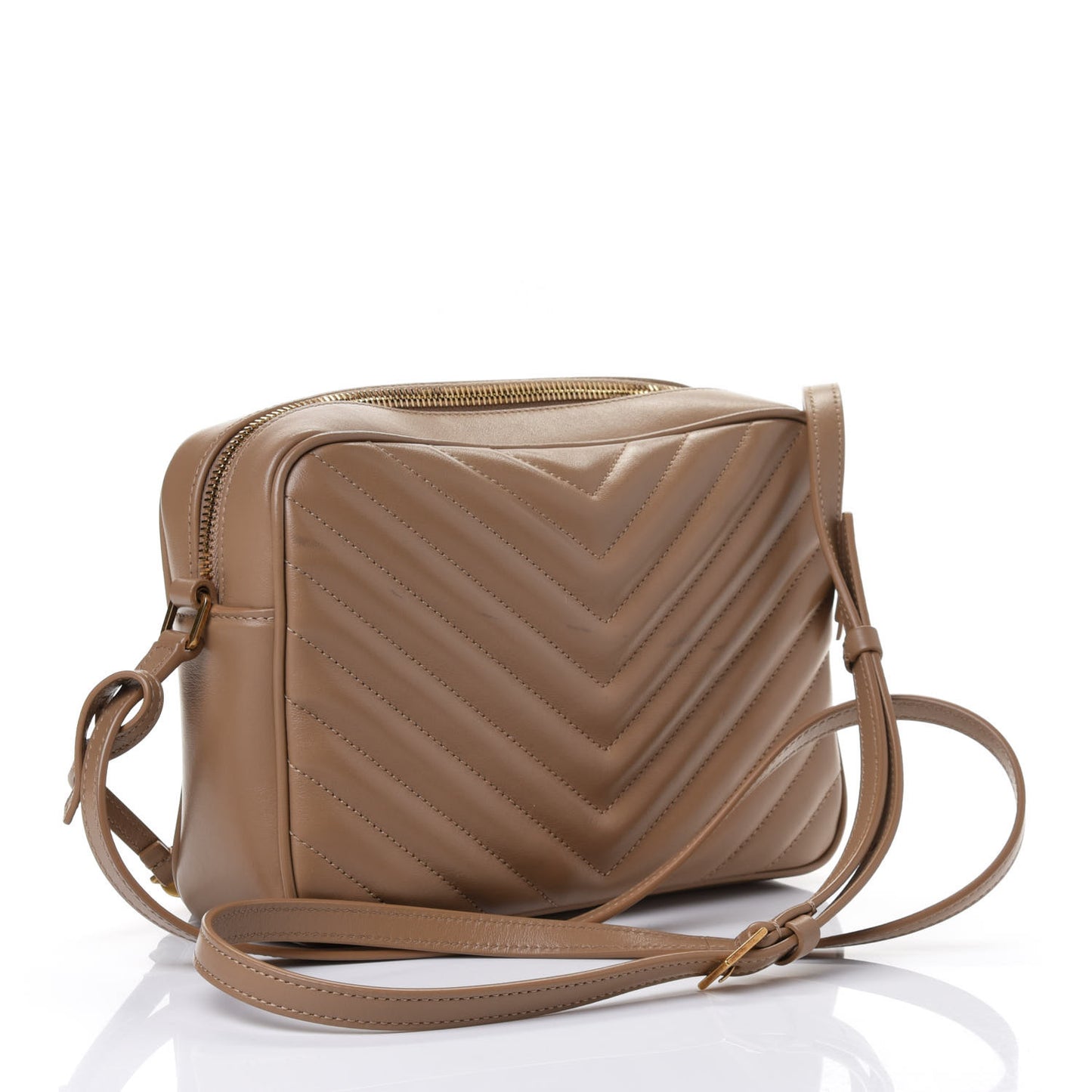Calfskin Matelasse Monogram Lou Camera Bag Dark Beige