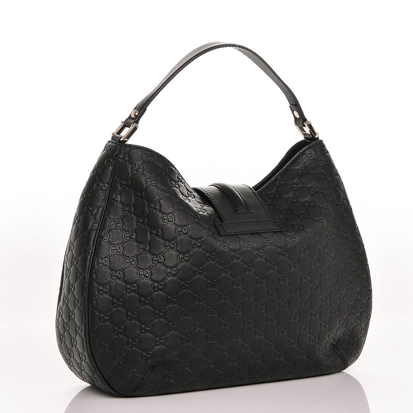 Guccissima Large New Ladies Web Hobo Black