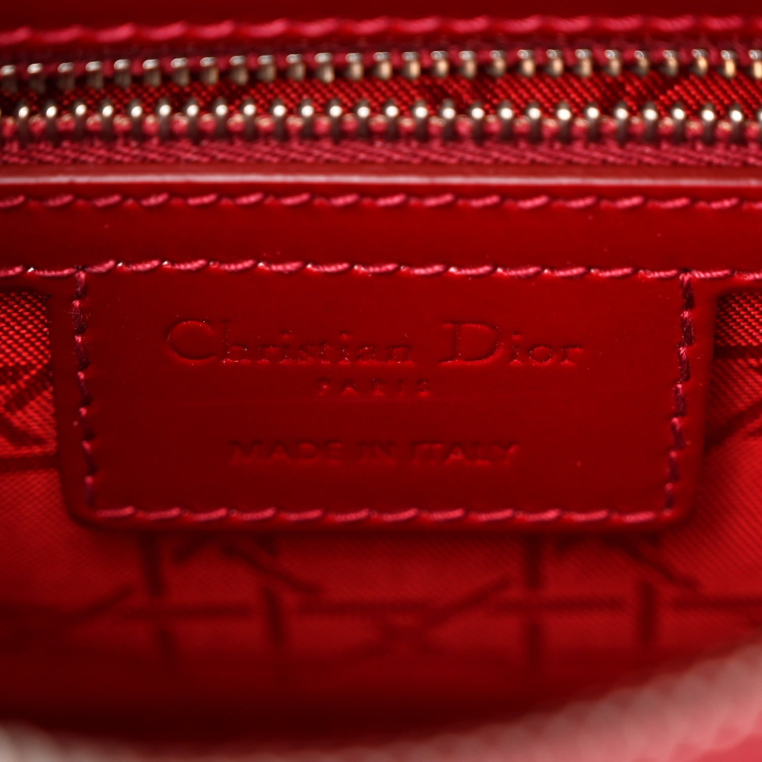 Christian Dior Patent Cannage Medium Lady Dior Burgundy Red 6 of 9
