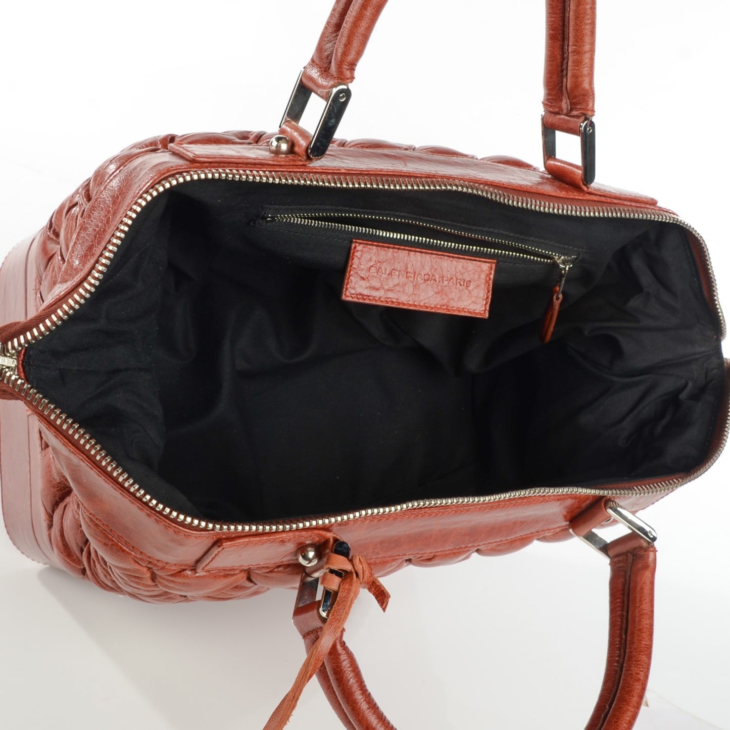 Chevre Quilted Matelasse Train Case Sienna
