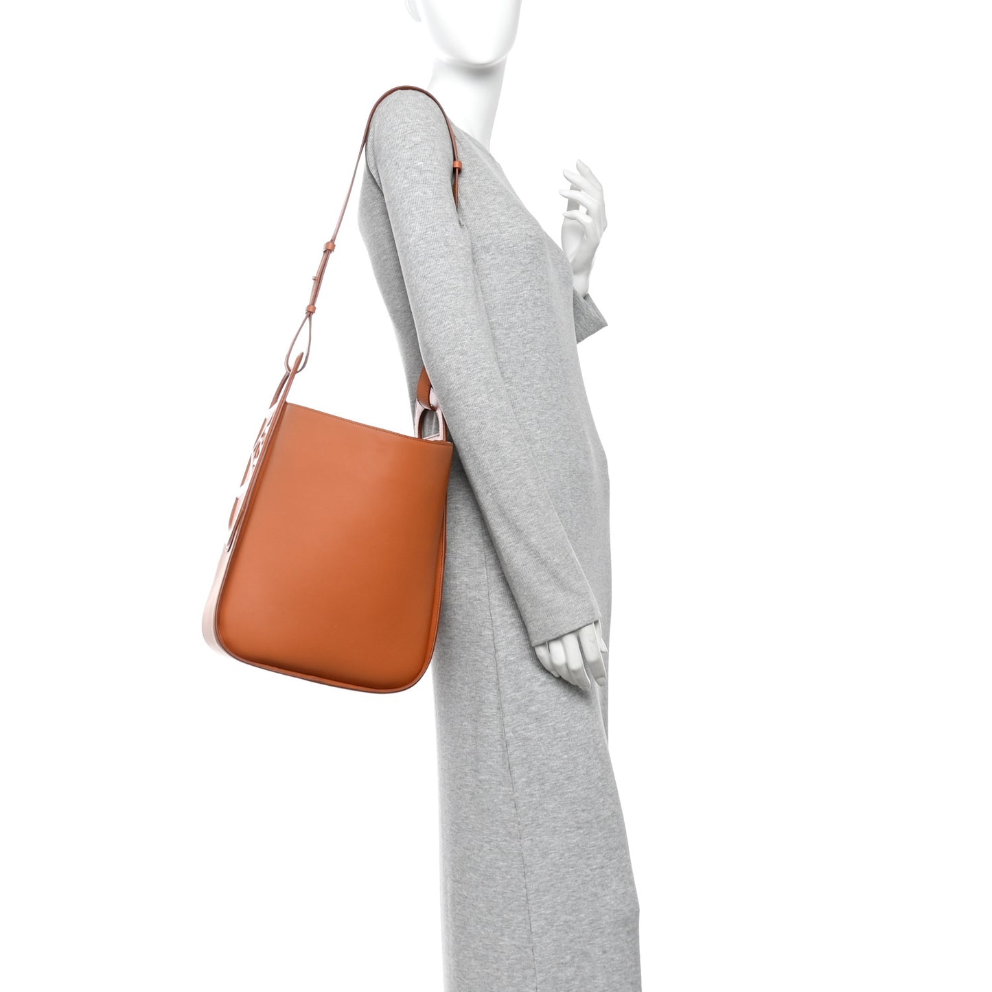 Calfskin Mode Large Travia Tote Cognac