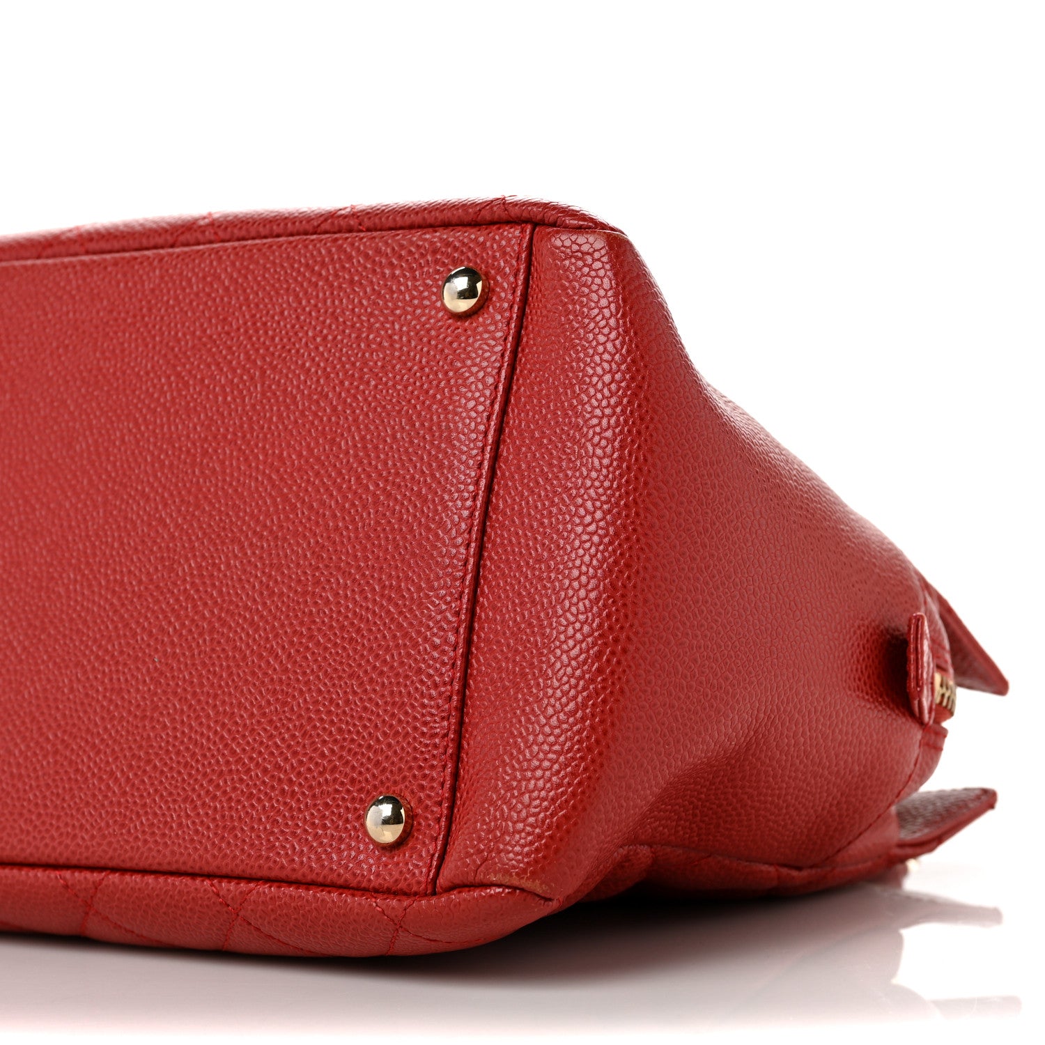 Chanel Caviar Quilted Petit Timeless Shopping Tote PTT Red 9 of 9